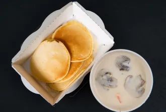 Оладьи с жульеном из грибов