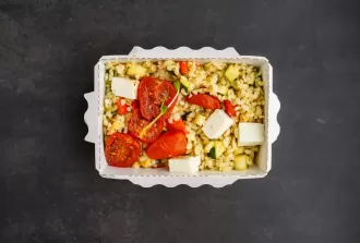 Перлотто с шафраном и овощами